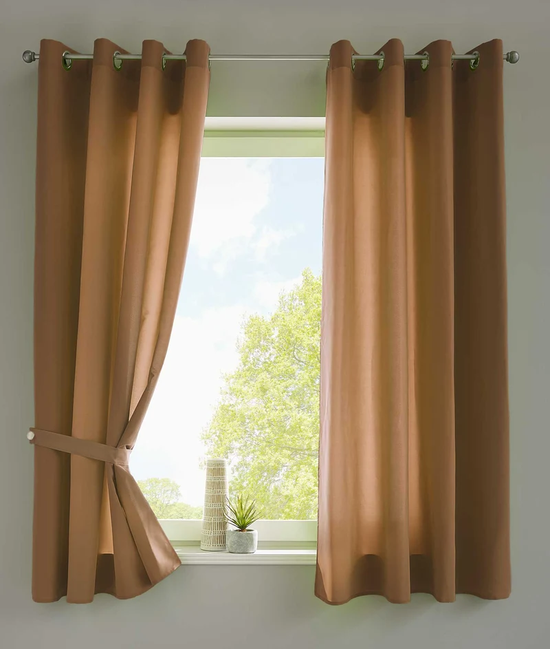 2er Set Vorhänge Schal Ösen »Berlin« Microsatin Lichtdurchlässig Uni Matt 20405N2