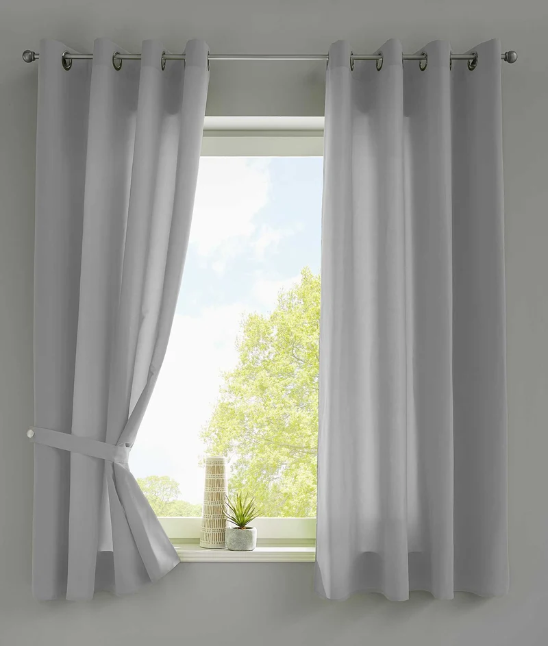2er Set Vorhänge Schal Ösen »Berlin« Microsatin Lichtdurchlässig Uni Matt 20405N2