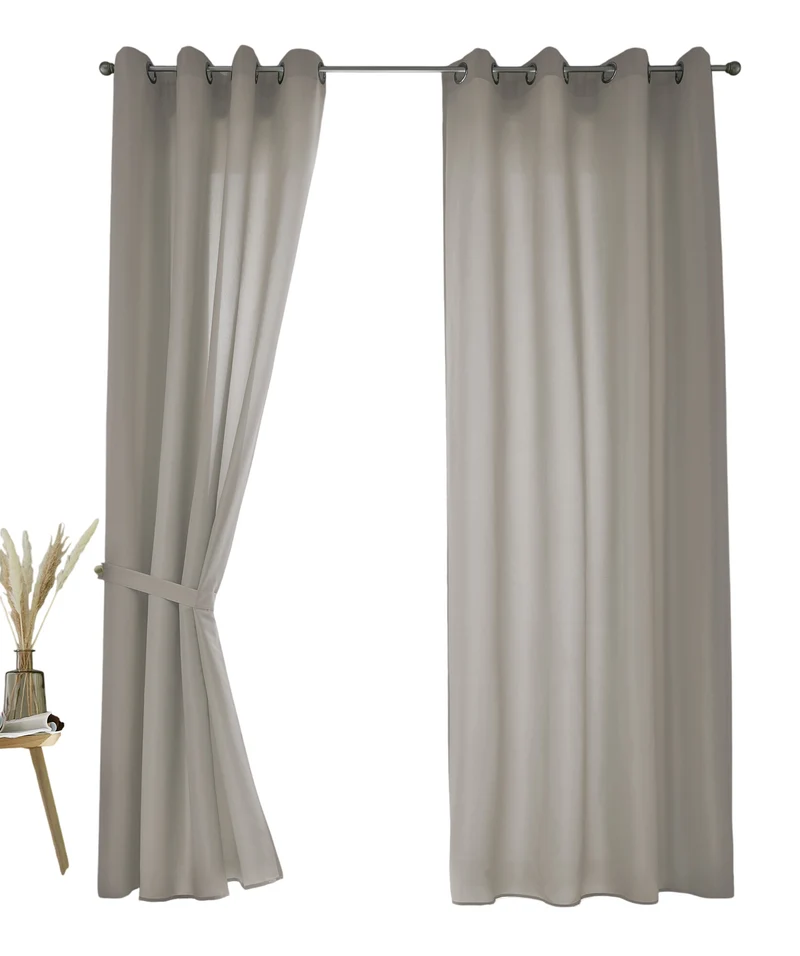 2er Set Vorhänge Schal Ösen »Berlin« Microsatin Lichtdurchlässig Uni Matt 20405N2