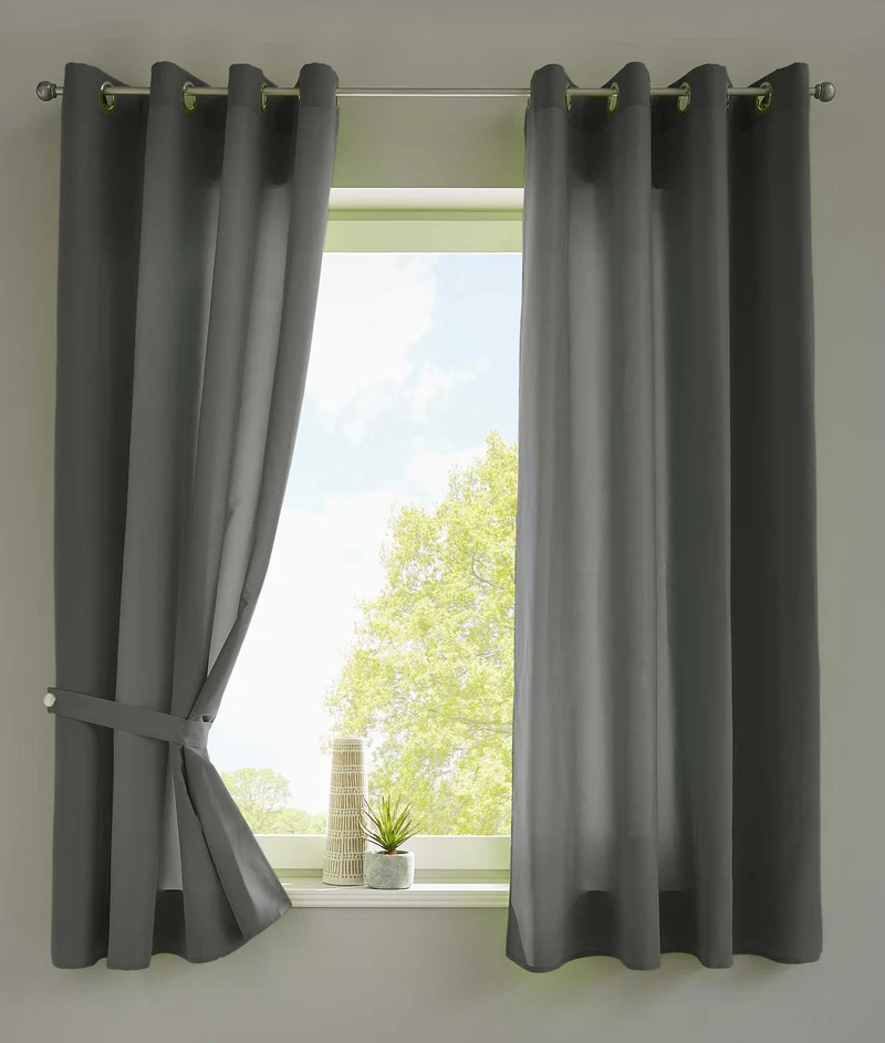 2er Set Vorhänge Schal Ösen »Berlin« Microsatin Lichtdurchlässig Uni Matt 20405N2