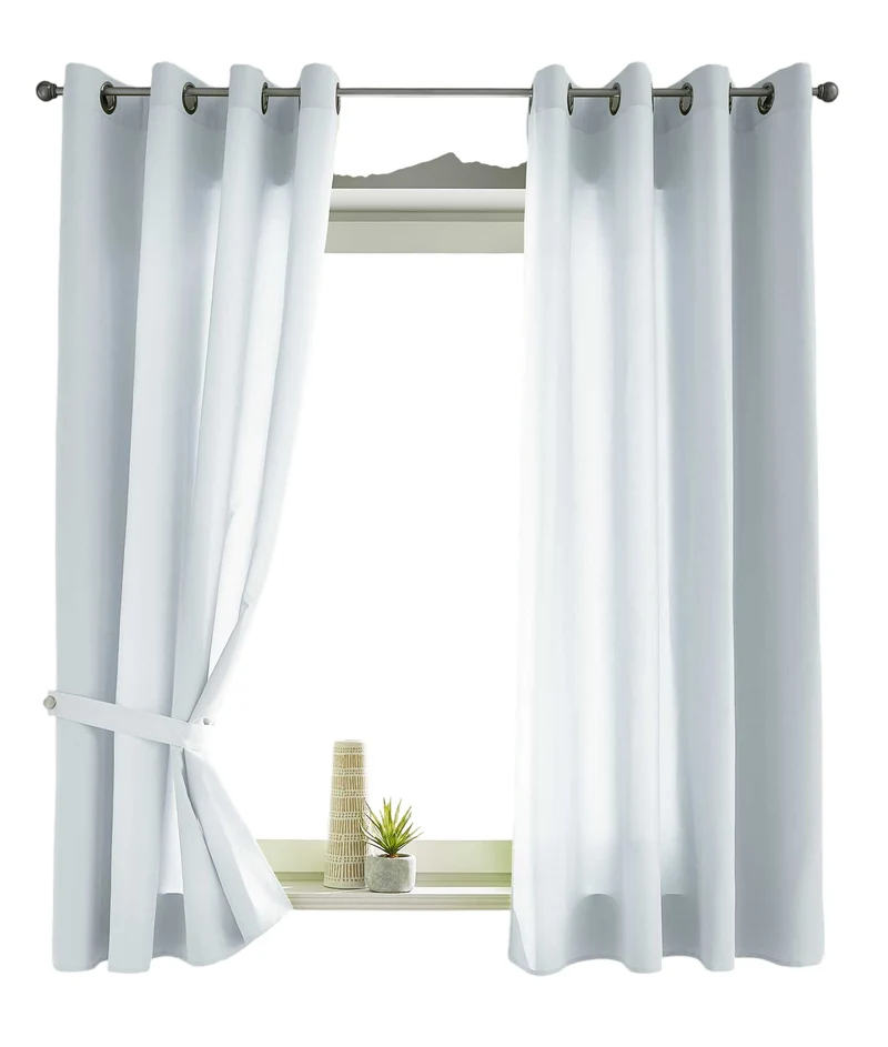 2er Set Vorhänge Schal Ösen »Berlin« Microsatin Lichtdurchlässig Uni Matt 20405N2