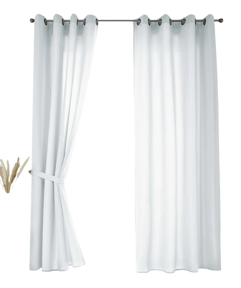 2er Set Vorhänge Schal Ösen »Berlin« Microsatin Lichtdurchlässig Uni Matt 20405N2