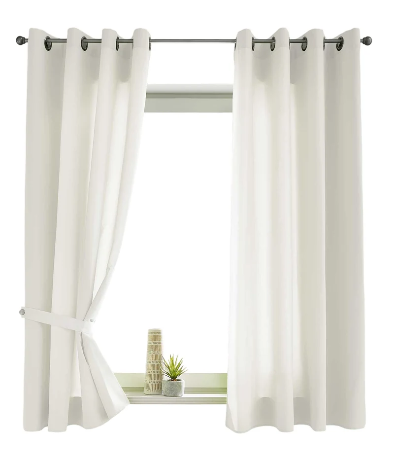 2er Set Vorhänge Schal Ösen »Berlin« Microsatin Lichtdurchlässig Uni Matt 20405N2