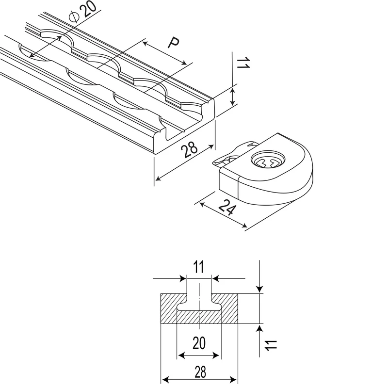 Airlineschienen-Set Jeep Wrangler JK JL JKU JLU Hardtop