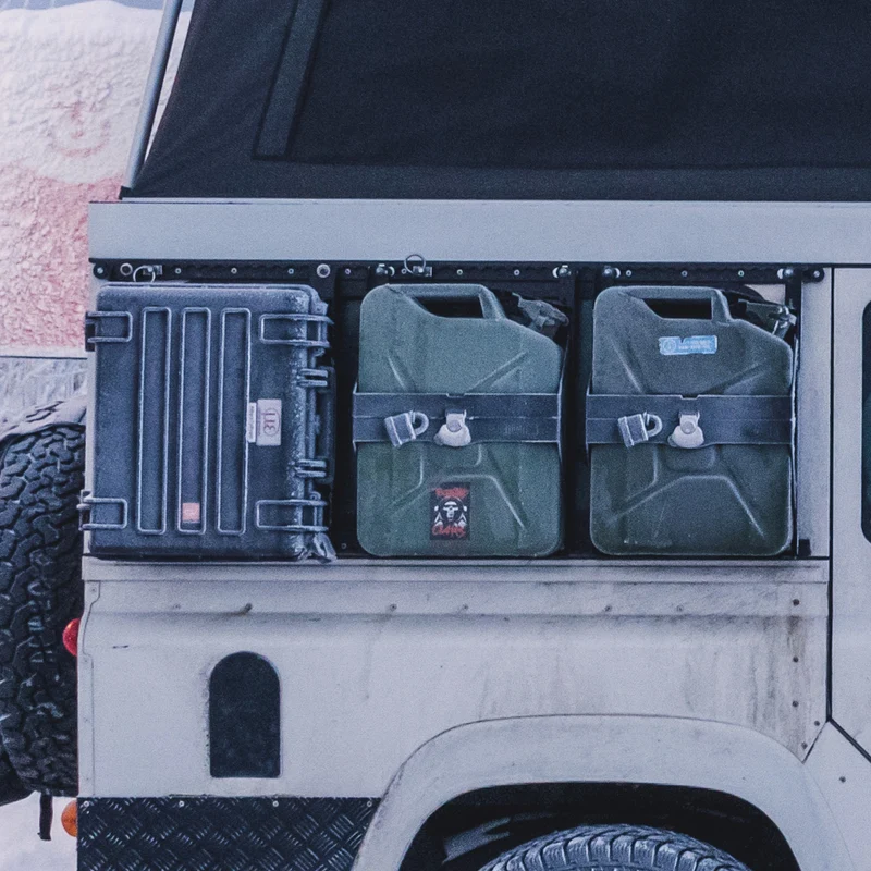 Set für Land Rover Station Wagons 2 x XS-Schiene schwarz eloxiert Länge 1,25 m