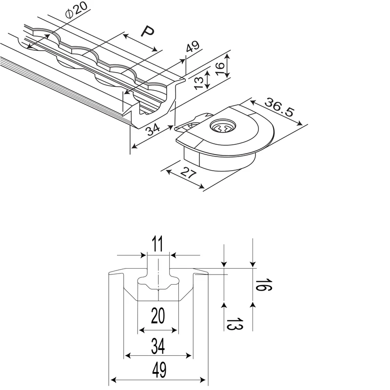 Airlineschiene versenkbar HEAVY DUTY Rollstuhlsicherung DIN 75078-2 verschiedene Längen