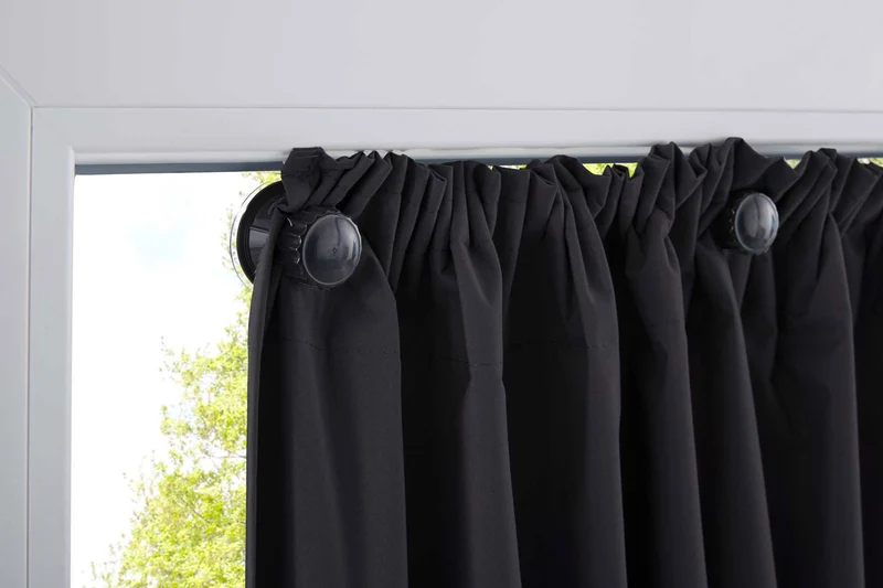 Verdunkelungsvorhang »DARK« Saugnapf Abnehmbar Reisevorhang Vorträge Vorhang 100% Verdunkelung Softshell Material Multi Aufhängung Strandhaus Vorhalle Cabana 10000335set
