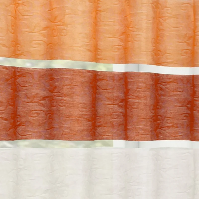Ösenschal Webstreifen "Blätter" orange - Vorhang mit Ösen von Albani