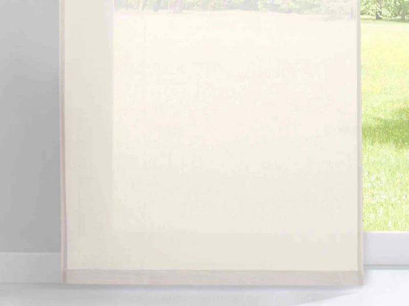 2er Set Schiebegardinen »Nizza« Baumwoll-Voile Halbvoile Transparent Flächenvorhang mit Paneelwagen und Beschwerungsstange 2019032-2