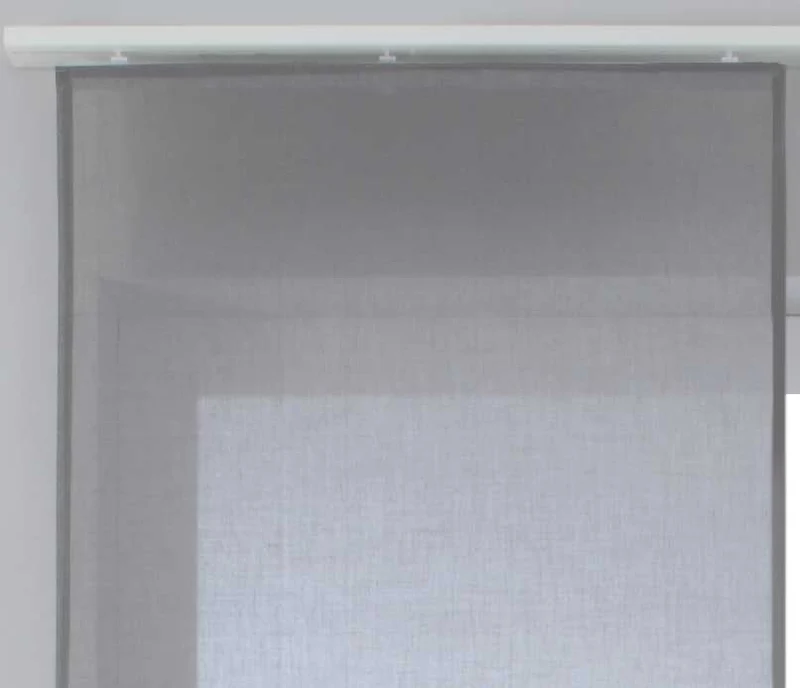 2er Set Schiebegardinen »Nizza« Baumwoll-Voile Halbvoile Transparent Flächenvorhang mit Paneelwagen und Beschwerungsstange 2019032-2