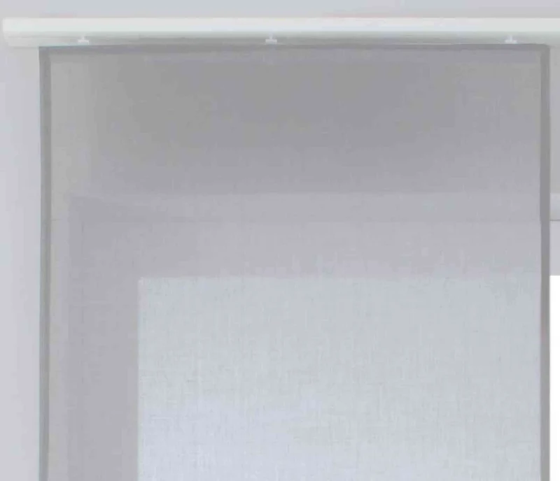 2er Set Schiebegardinen »Nizza« Baumwoll-Voile Halbvoile Transparent Flächenvorhang mit Paneelwagen und Beschwerungsstange 2019032-2