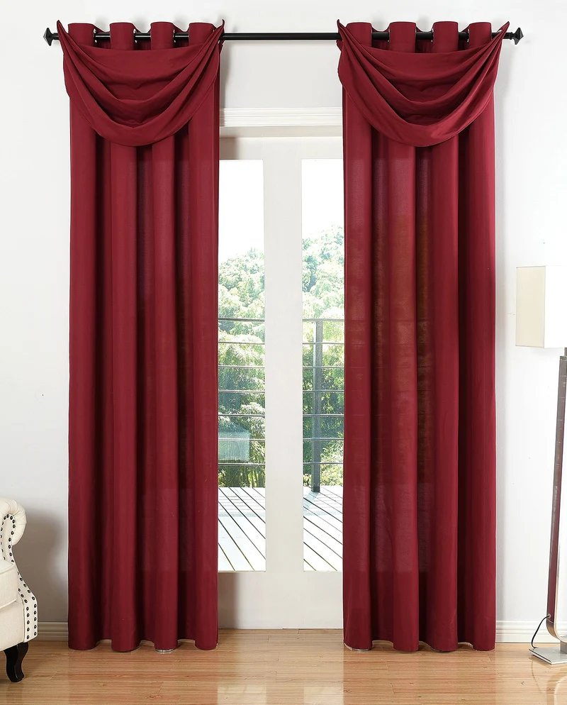 Vorhang Set Schal Ösen Microsatin Segeltuch Querbehang lichtdurchlässig Deko Wohnzimmer 20405S4