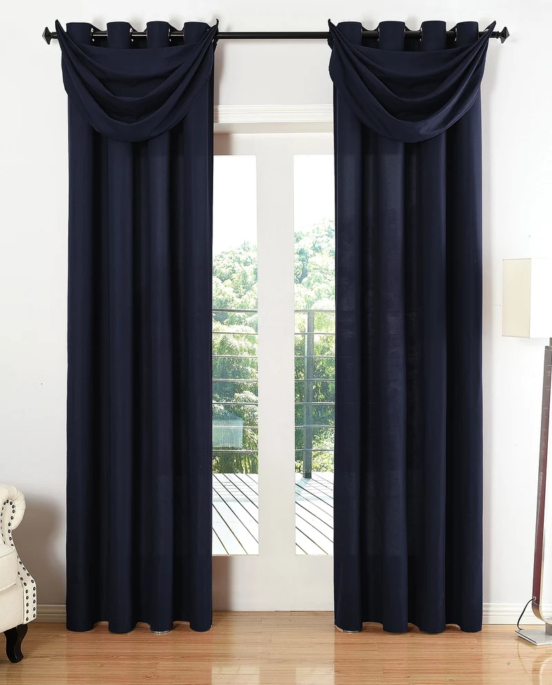 Vorhang Set Schal Ösen Microsatin Segeltuch Querbehang lichtdurchlässig Deko Wohnzimmer 20405S4