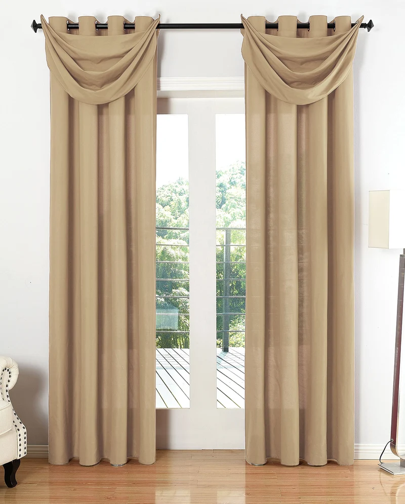 Vorhang Set Schal Ösen Microsatin Segeltuch Querbehang lichtdurchlässig Deko Wohnzimmer 20405S4