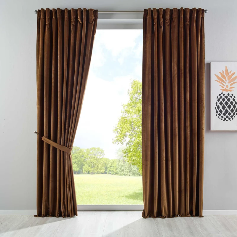 Verdunkelung Vorhang »Milano« Samt blickdicht Schlaufenband Tunneldurchzug Blackout Bügelband kürzbar 20357