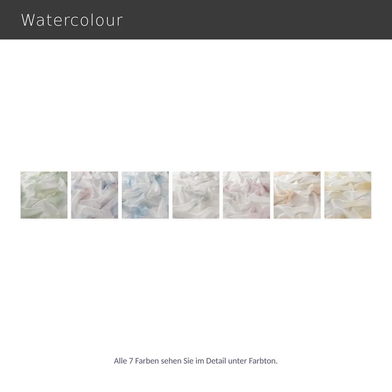 Watercolour – halbtransparenter Leinenoptik Vorhang nach Maß mit aquarellartigem Muster