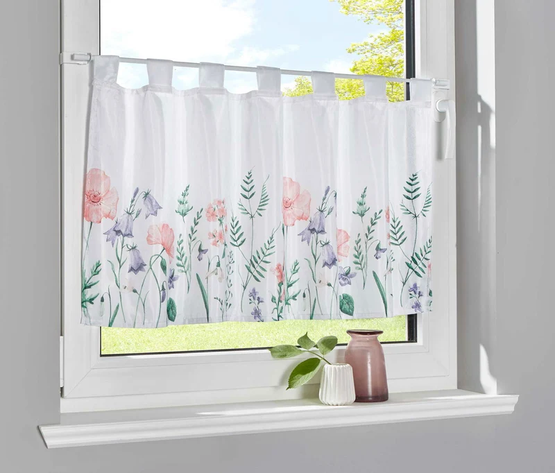 Scheibengardine Voile »Ulm« Ausbrenner Bedruckt Sichtschutz Transparent Küchenfenster 202071