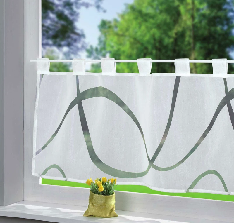 Scheibengardine Voile »Ulm« Ausbrenner Bedruckt Sichtschutz Transparent Küchenfenster 202071