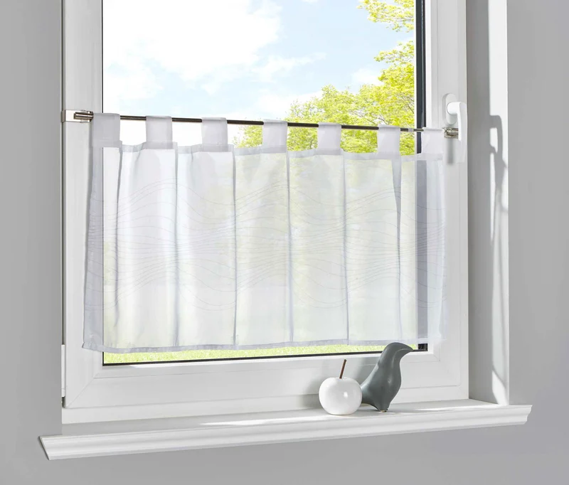 Scheibengardine Voile »Ulm« Ausbrenner Bedruckt Sichtschutz Transparent Küchenfenster 202071