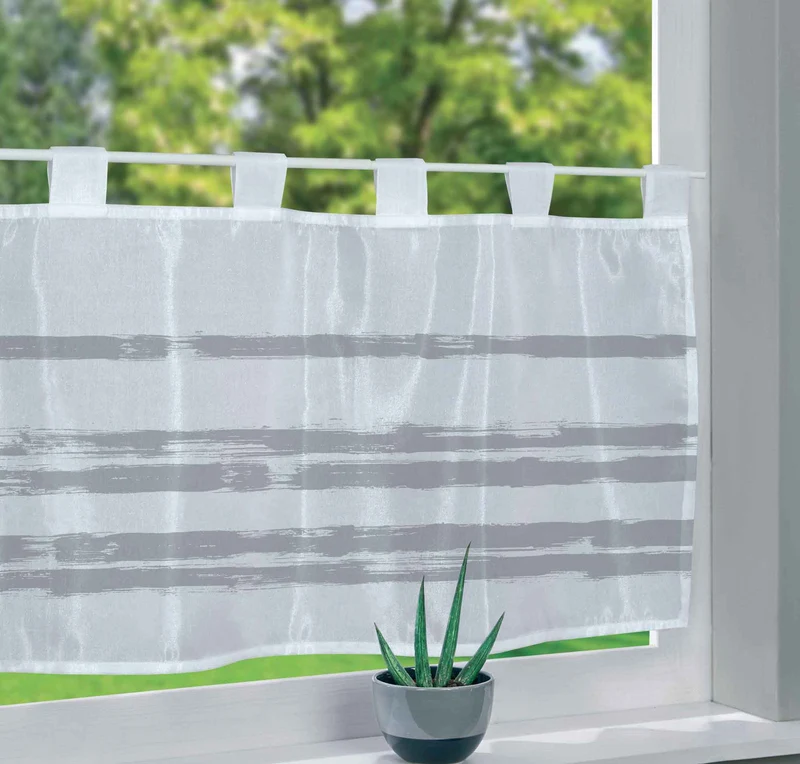 Scheibengardine Voile »Ulm« Ausbrenner Bedruckt Sichtschutz Transparent Küchenfenster 202071