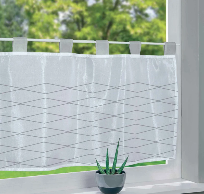 Scheibengardine Voile »Ulm« Ausbrenner Bedruckt Sichtschutz Transparent Küchenfenster 202071