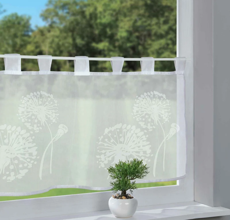 Scheibengardine Voile »Ulm« Ausbrenner Bedruckt Sichtschutz Transparent Küchenfenster 202071