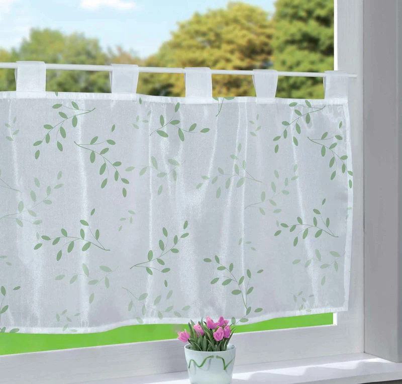 Scheibengardine Voile »Ulm« Ausbrenner Bedruckt Sichtschutz Transparent Küchenfenster 202071