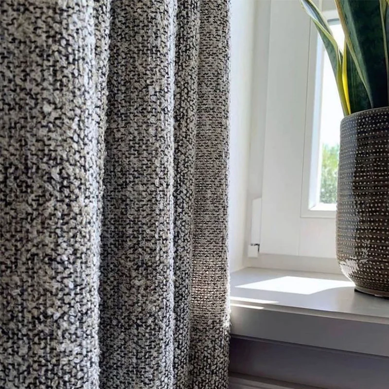Malva – blickdichter Vorhang in hochwertiger Bouclé-Optik natürlicher Look nach Maß