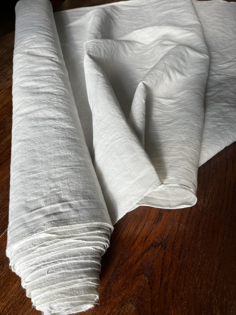 7 x 0,88 Meter handgewebtes Leinen um 1930 - 1,6 Kilo