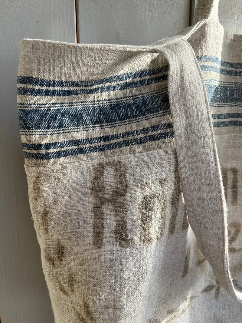 1923: große Tasche aus sehr altem Leinensack