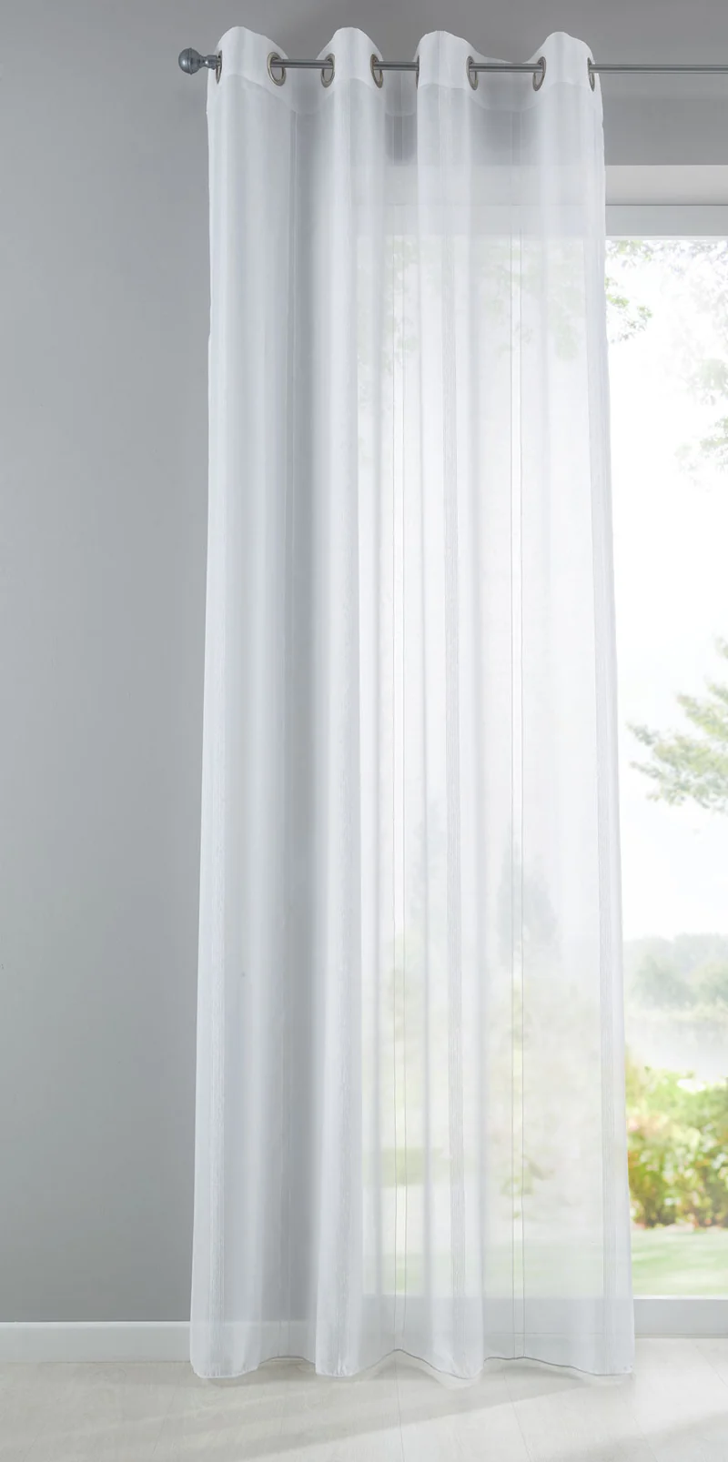 Gardine Streifen Design Van transparent Schal Ösen Vorhang Jacquard Pflegeleicht 10000138