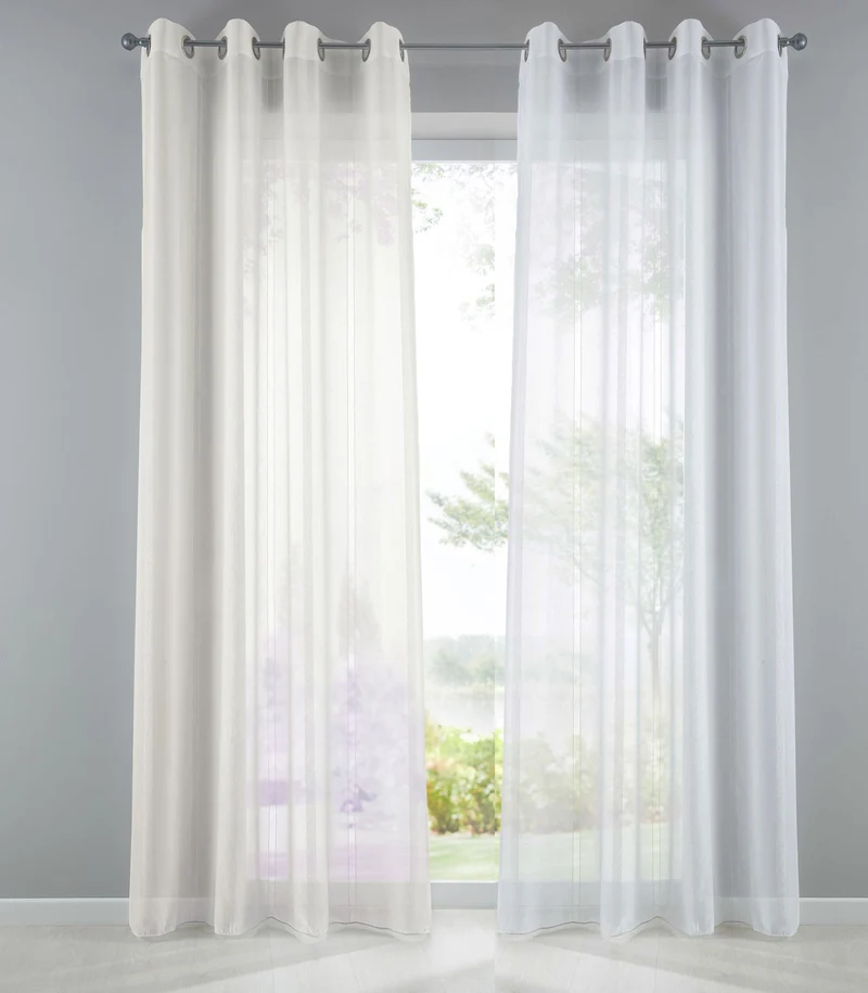 Gardine Streifen Design Van transparent Schal Ösen Vorhang Jacquard Pflegeleicht 10000138