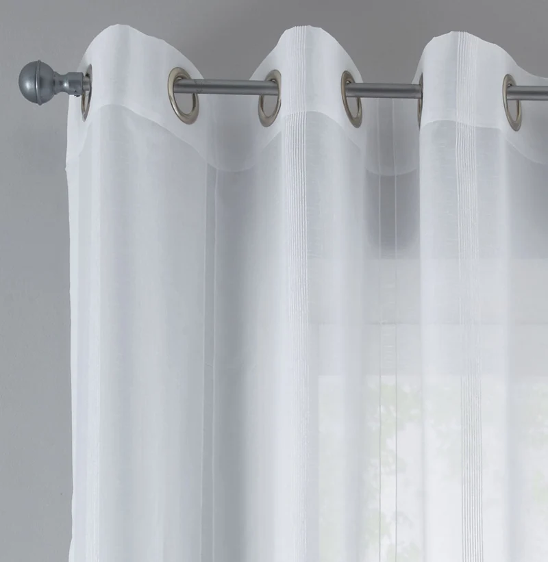 Gardine Streifen Design Van transparent Schal Ösen Vorhang Jacquard Pflegeleicht 10000138