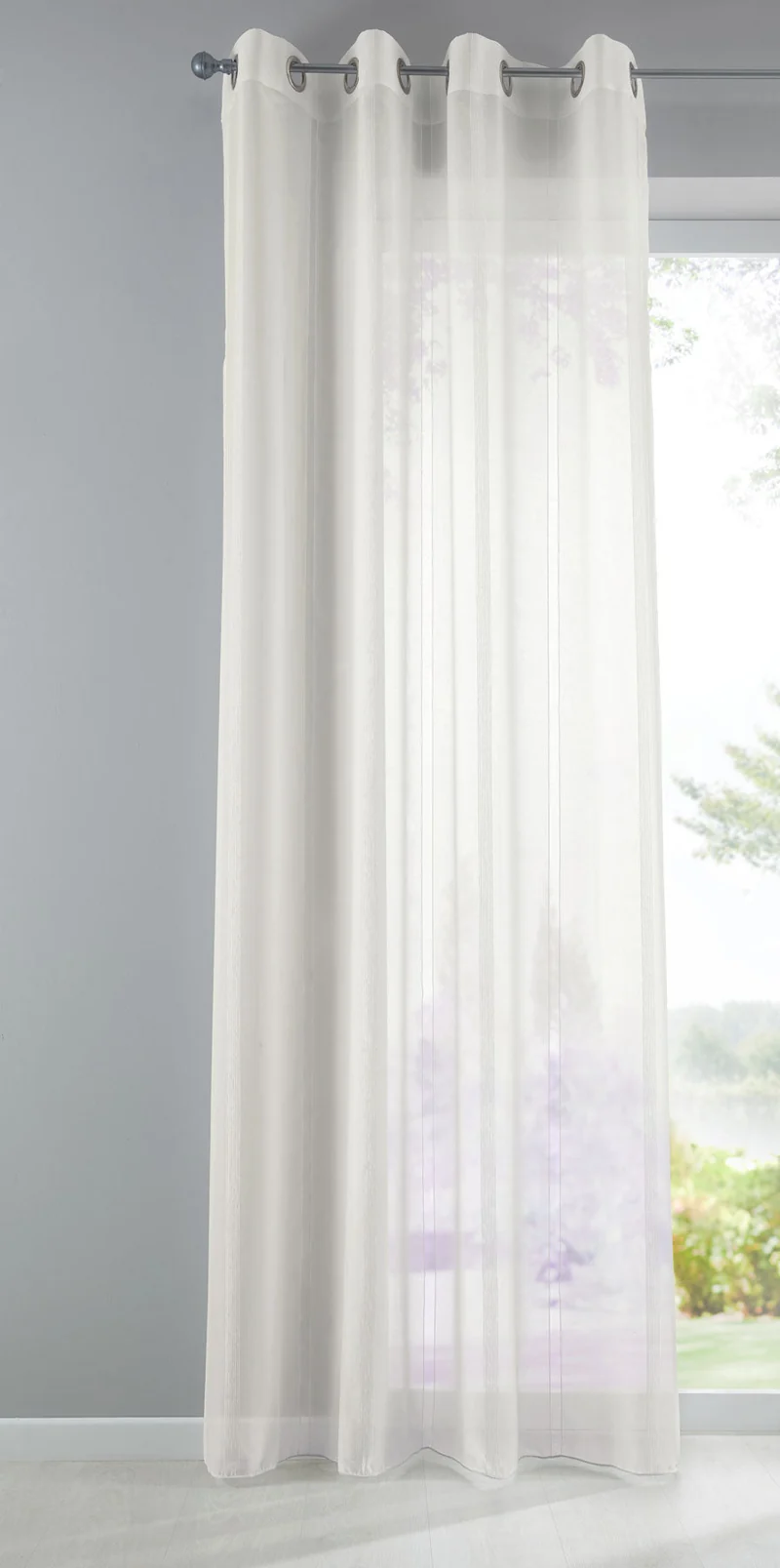 Gardine Streifen Design Van transparent Schal Ösen Vorhang Jacquard Pflegeleicht 10000138