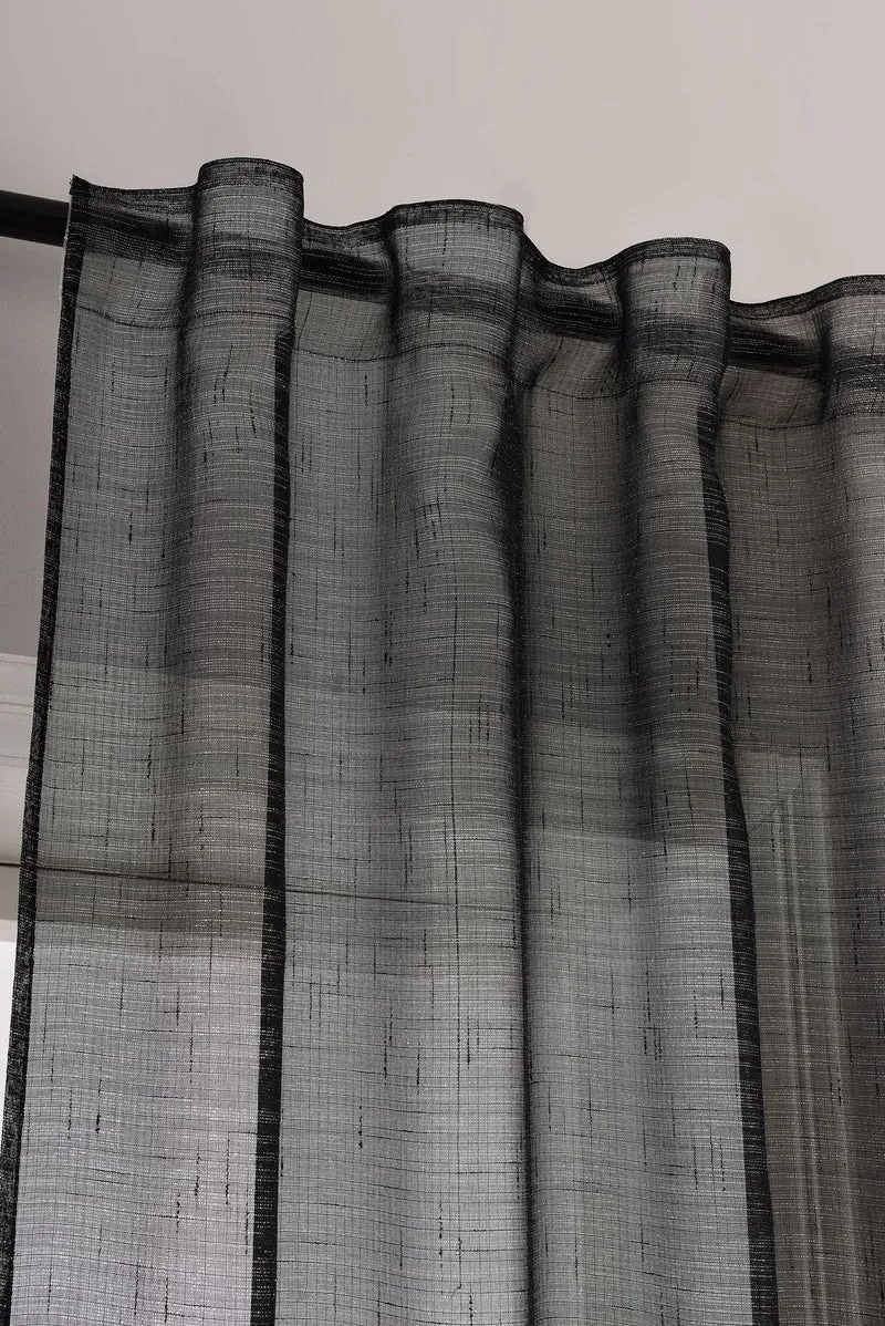 Gardine Vorhang Schal Transparent verdeckte Schlaufen Lurex Garn glänzend (Höhe x Breite cm) 204772