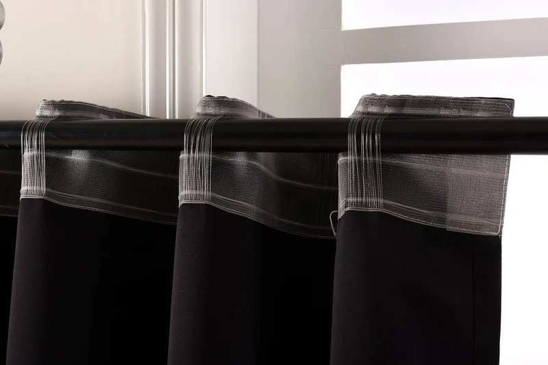 Gardine Vorhang Schal Transparent verdeckte Schlaufen Lurex Garn glänzend (Höhe x Breite cm) 204772