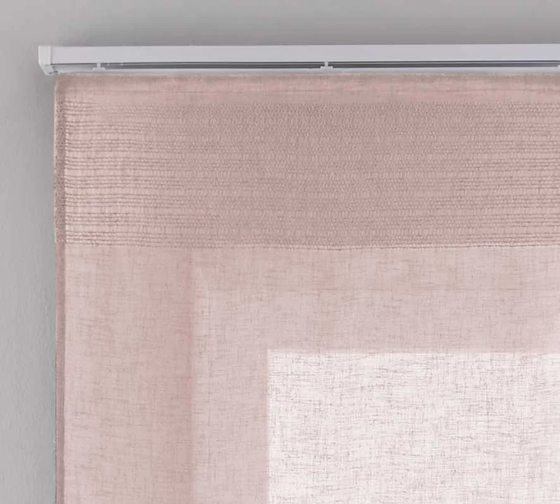 2er Set Flächenvorhänge Schiebegardinen Voile »Sanremo« Landhaus-Stil Querstreifen Leinen Häkel Optik Netzstruktur Paneelwagen 20190342-2