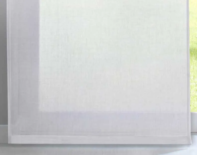 2er Set Schiebegardinen »Nizza« Baumwoll-Voile Halbvoile Transparent Flächenvorhang mit Paneelwagen und Beschwerungsstange 2019032-2