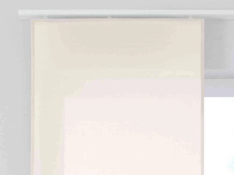 2er Set Schiebegardinen »Nizza« Baumwoll-Voile Halbvoile Transparent Flächenvorhang mit Paneelwagen und Beschwerungsstange 2019032-2