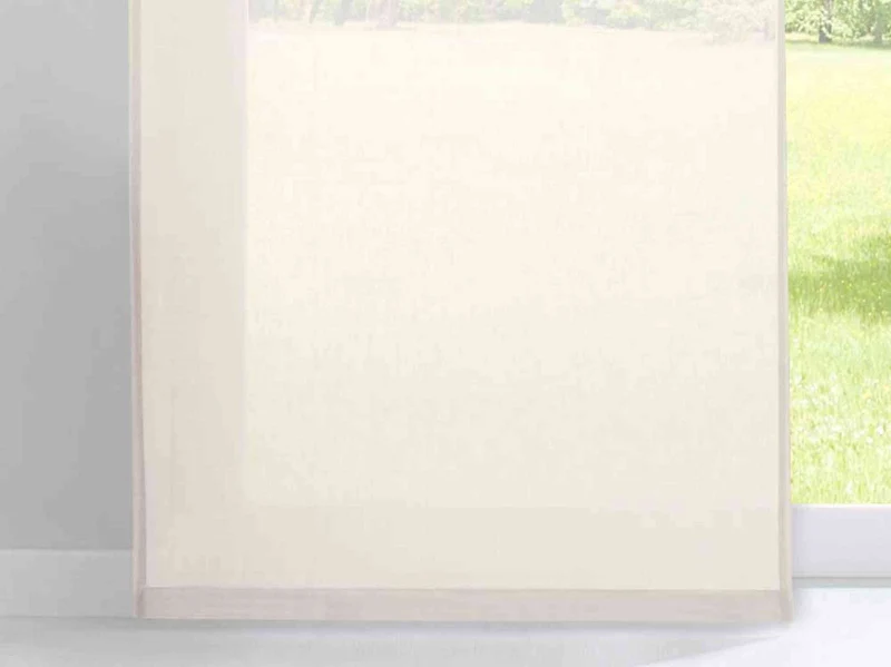 2er Set Schiebegardinen »Nizza« Baumwoll-Voile Halbvoile Transparent Flächenvorhang mit Paneelwagen und Beschwerungsstange 2019032-2