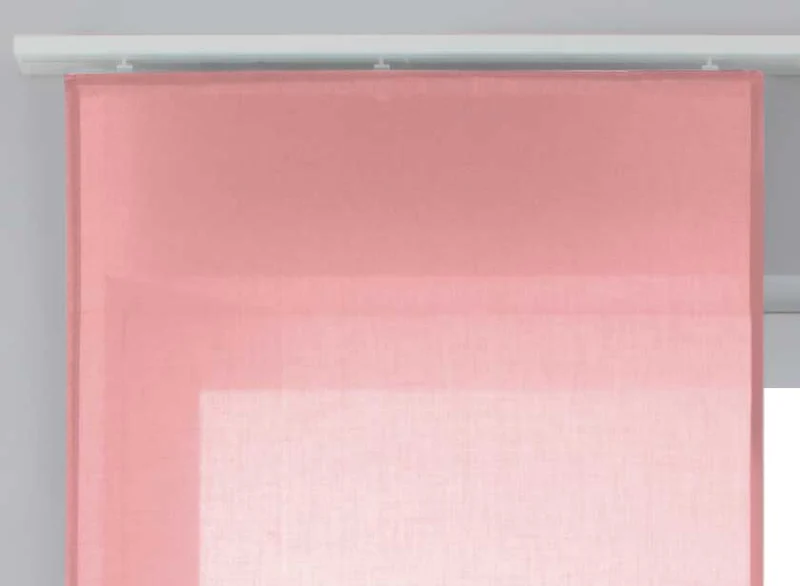 2er Set Schiebegardinen »Nizza« Baumwoll-Voile Halbvoile Transparent Flächenvorhang mit Paneelwagen und Beschwerungsstange 2019032-2
