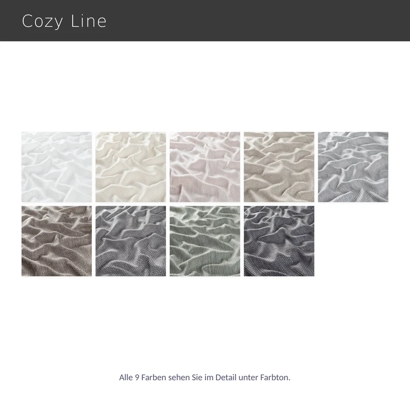 Natürliches halbtransparentes Raffrollo nach Maß – Cozy Line im handgewebten Streifenlook