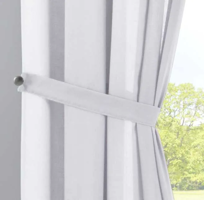 2er Set Gardinen »Nizza« Baumwoll-Voile Halbvoile Transparent Stores mit Gardinenband und Tuneldurchzug 2019031-2