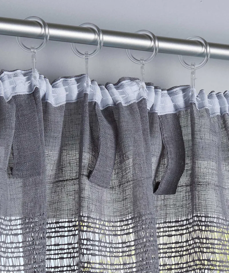 2er Set Gardinen Voile »Sanremo« Landhaus-Stil Querstreifen Leinen Häkel Optik Netzstruktur verdeckte Schlaufen Gardinenband 20190340-2
