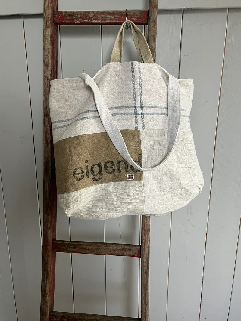 Very Vintage: große Tasche aus altem Leinen