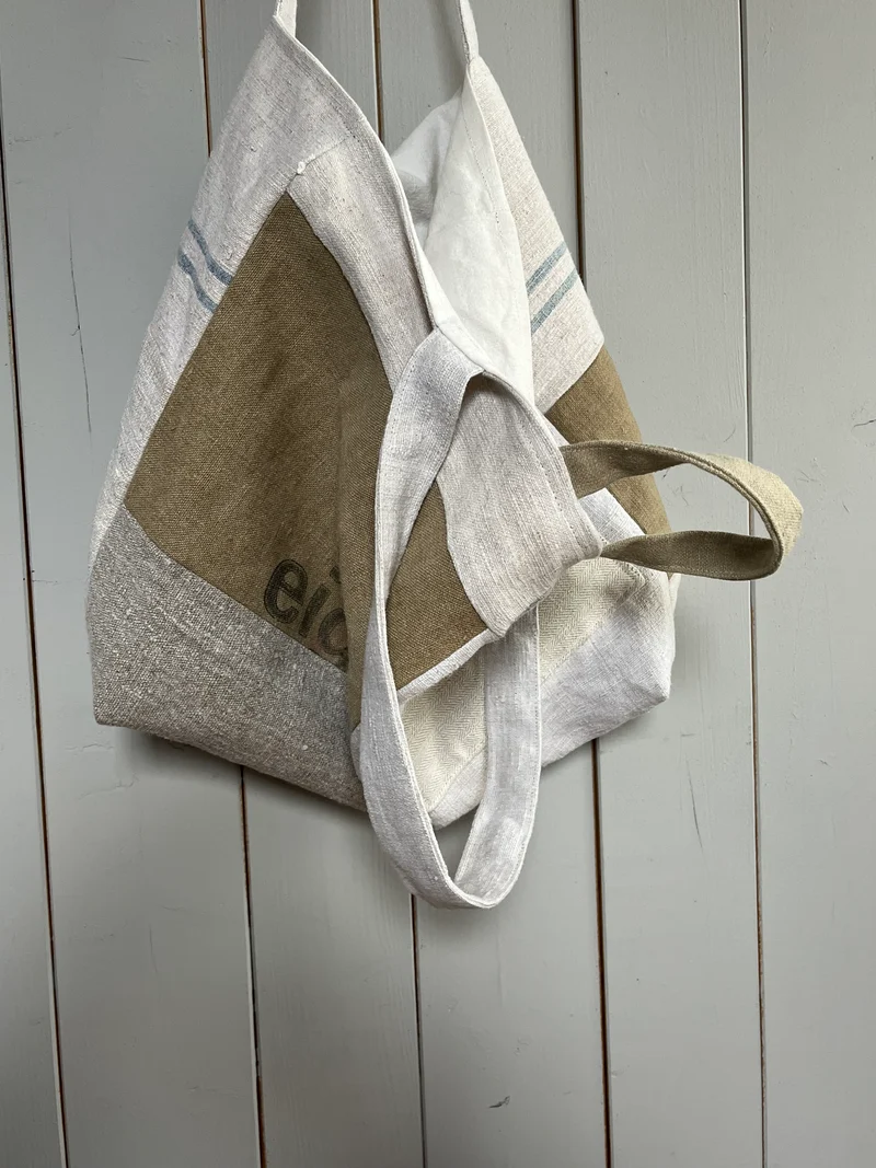 Very Vintage: große Tasche aus altem Leinen