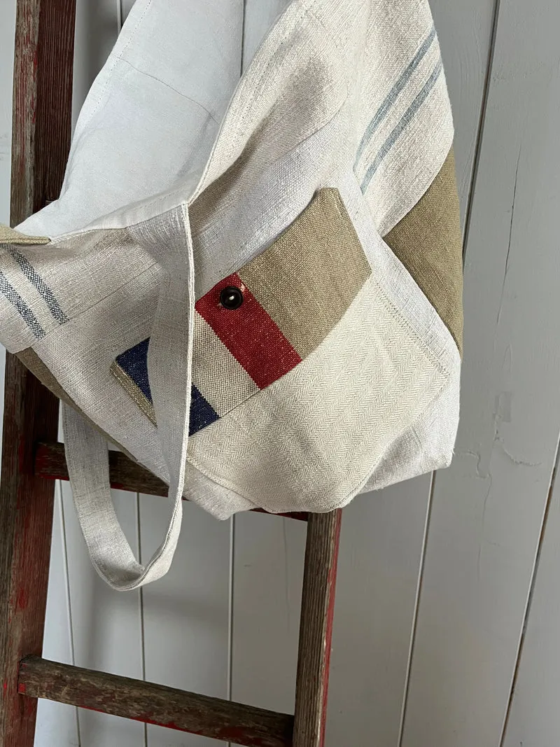 Very Vintage: große Tasche aus altem Leinen