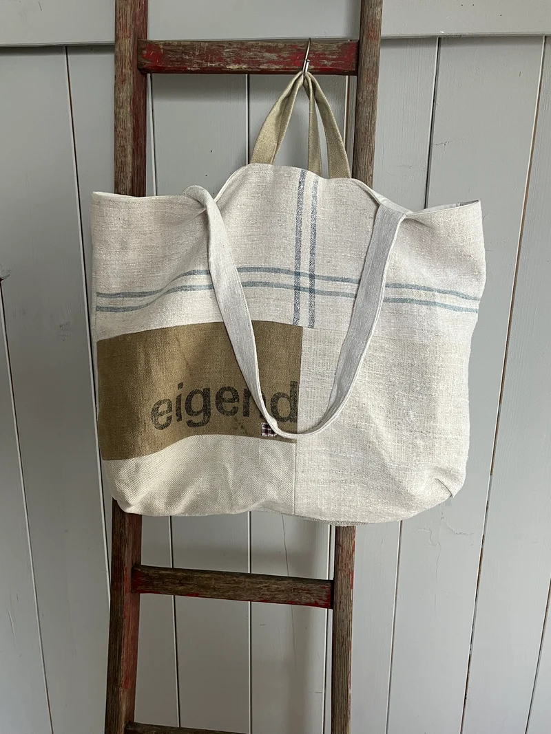 Very Vintage: große Tasche aus altem Leinen