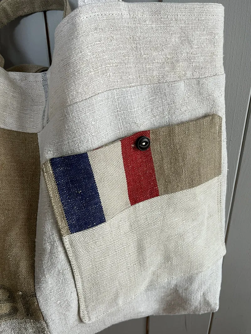 Very Vintage: große Tasche aus altem Leinen