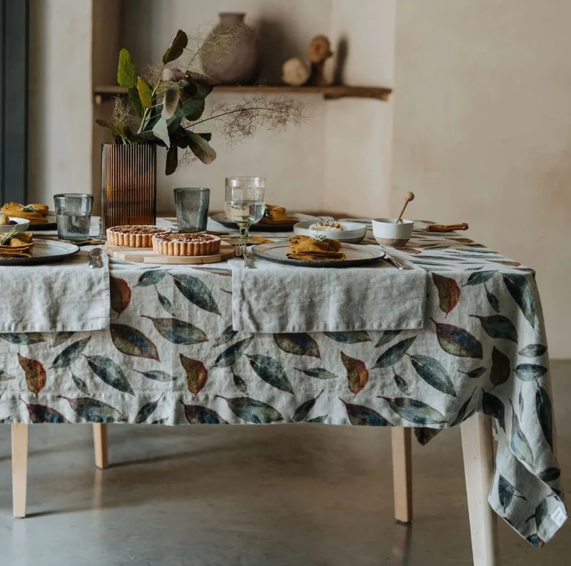Leinen-Tischdecke GOLDENER HERBST